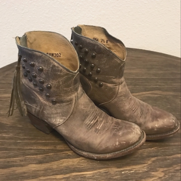 Shyanne Shoes - Shyanne Distressed Tassel Stud Booties